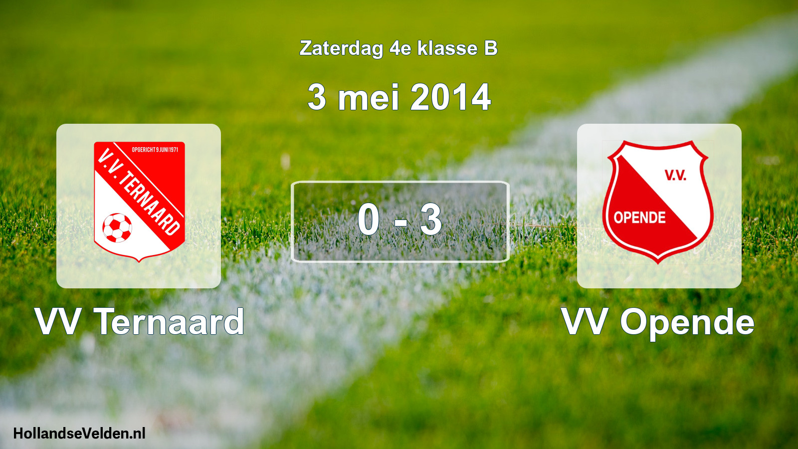 Total number of matches played: VV Ternaard - VV Opende 0 - 3 (3 May 2014)