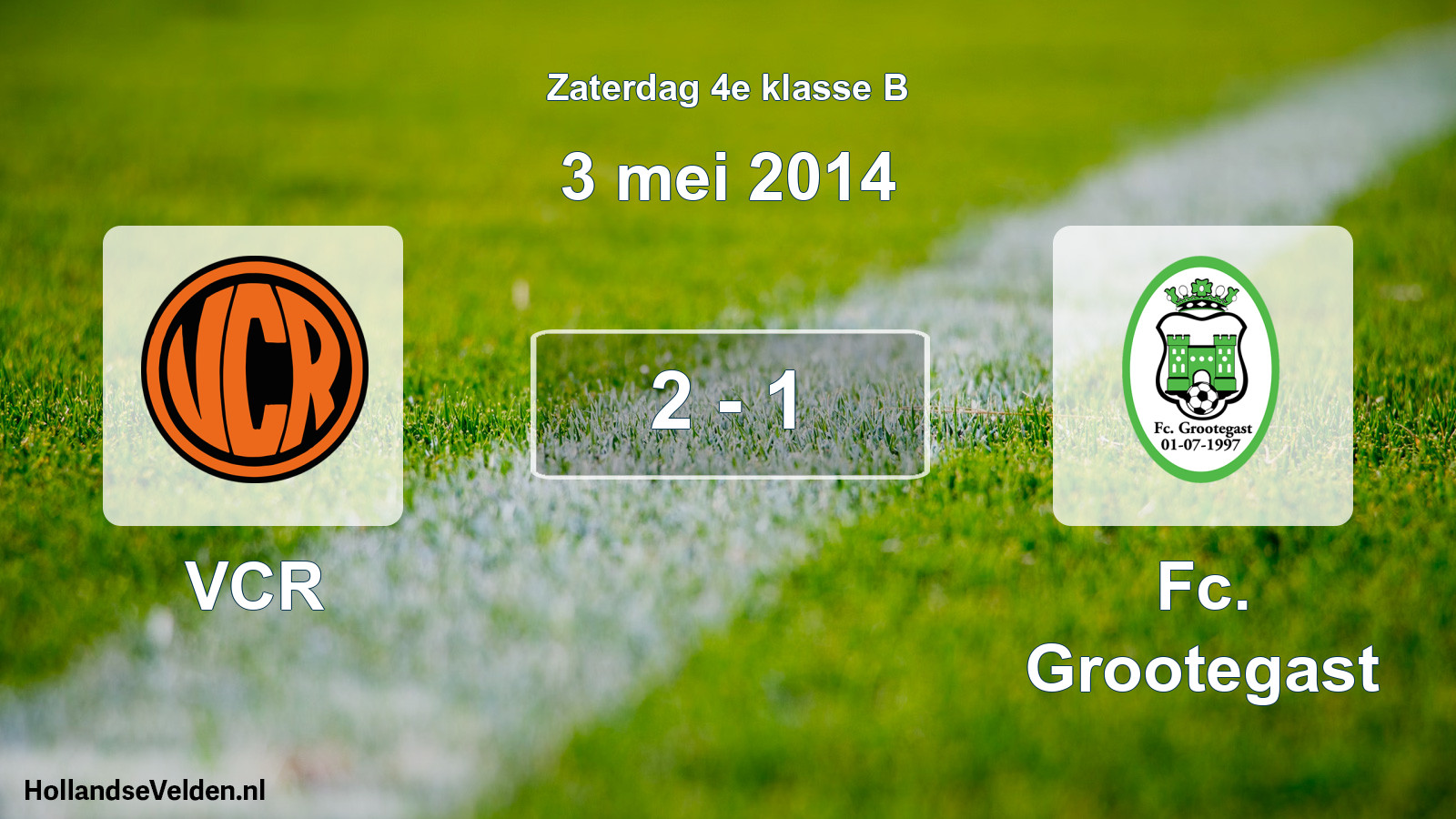 Total number of matches played: VCR - Fc. Grootegast 2 - 1 (3 May 2014)