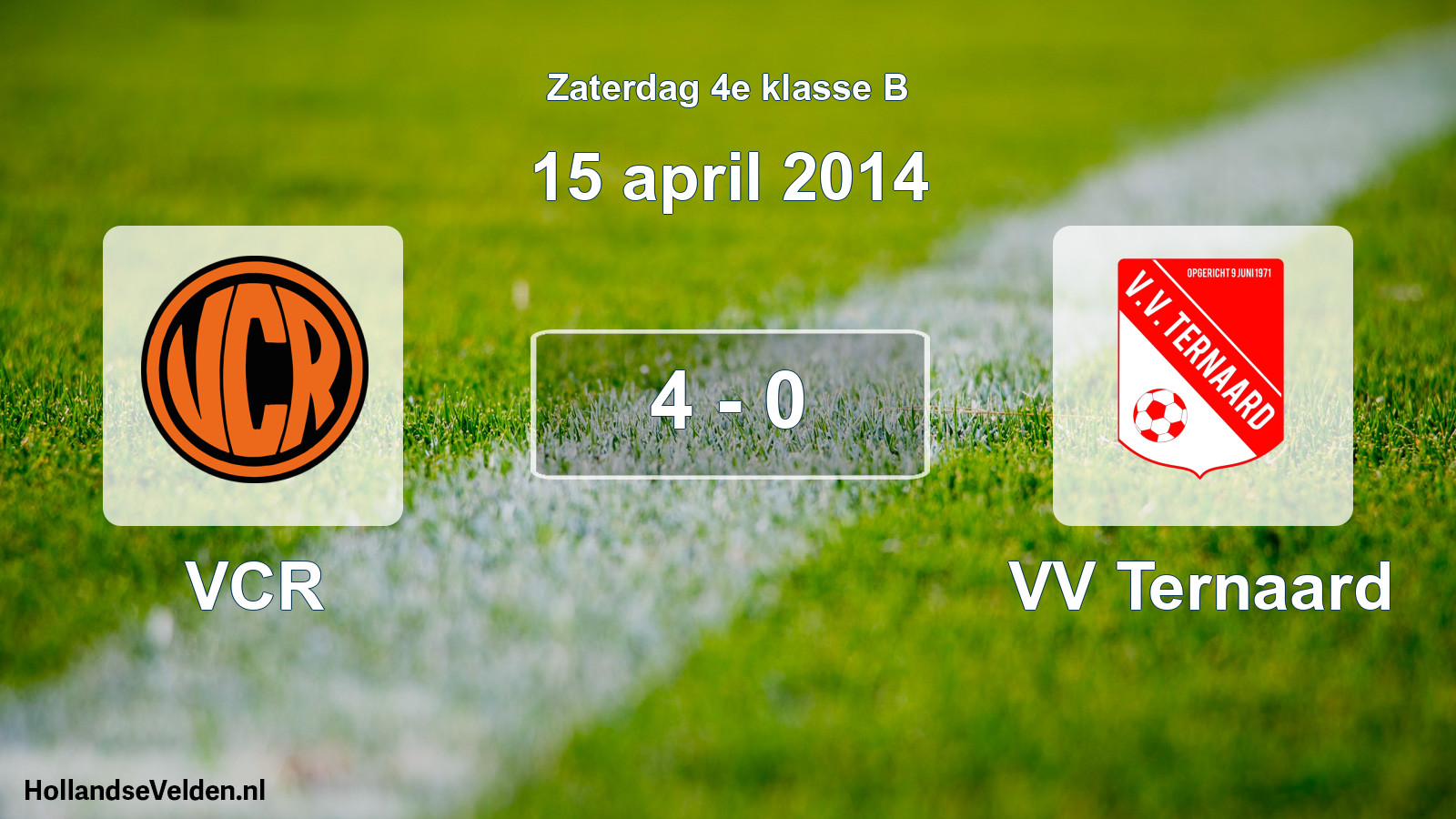 Total number of matches played: VCR - VV Ternaard 4 - 0 (15 April 2014)