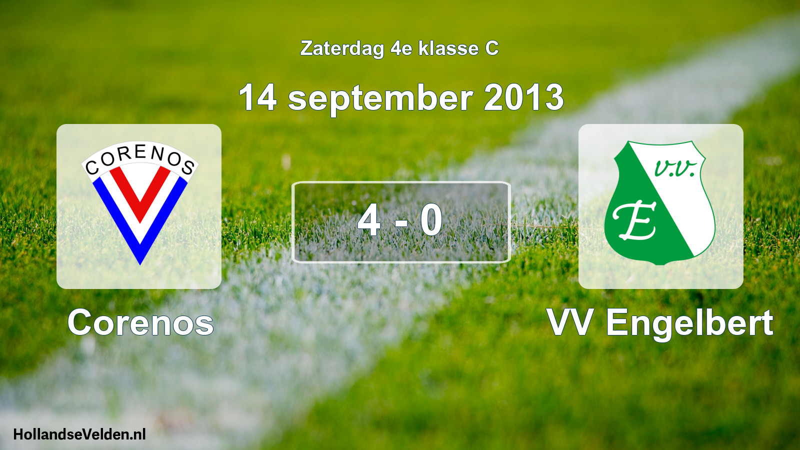 Total number of matches played: Corenos - VV Engelbert 4 - 0 (14 September 2013)