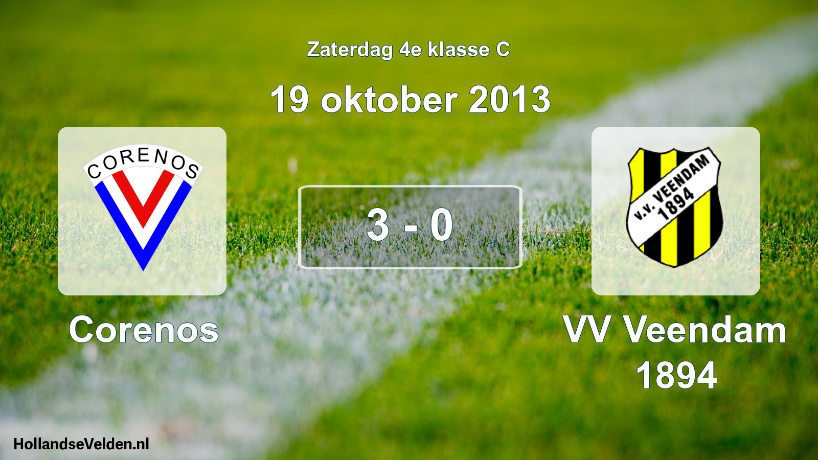 Total number of matches played: Corenos - VV Veendam 1894 3 - 0 (19 October 2013)