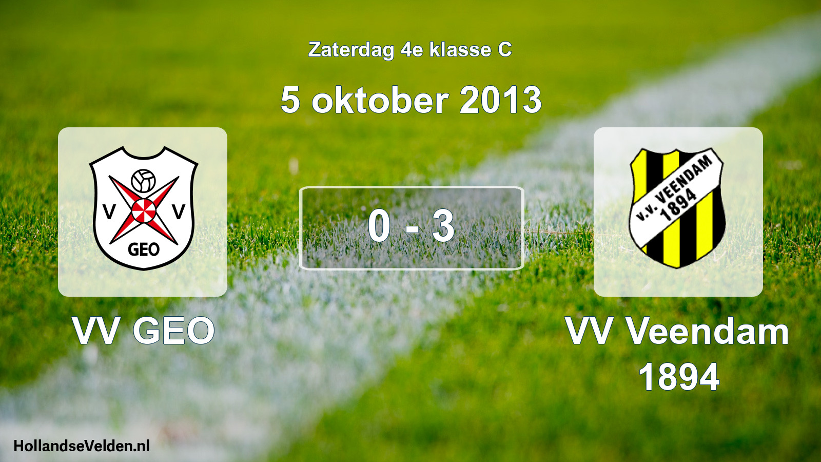 Total number of matches played: VV GEO - VV Veendam 1894 0 - 3 (5 October 2013)