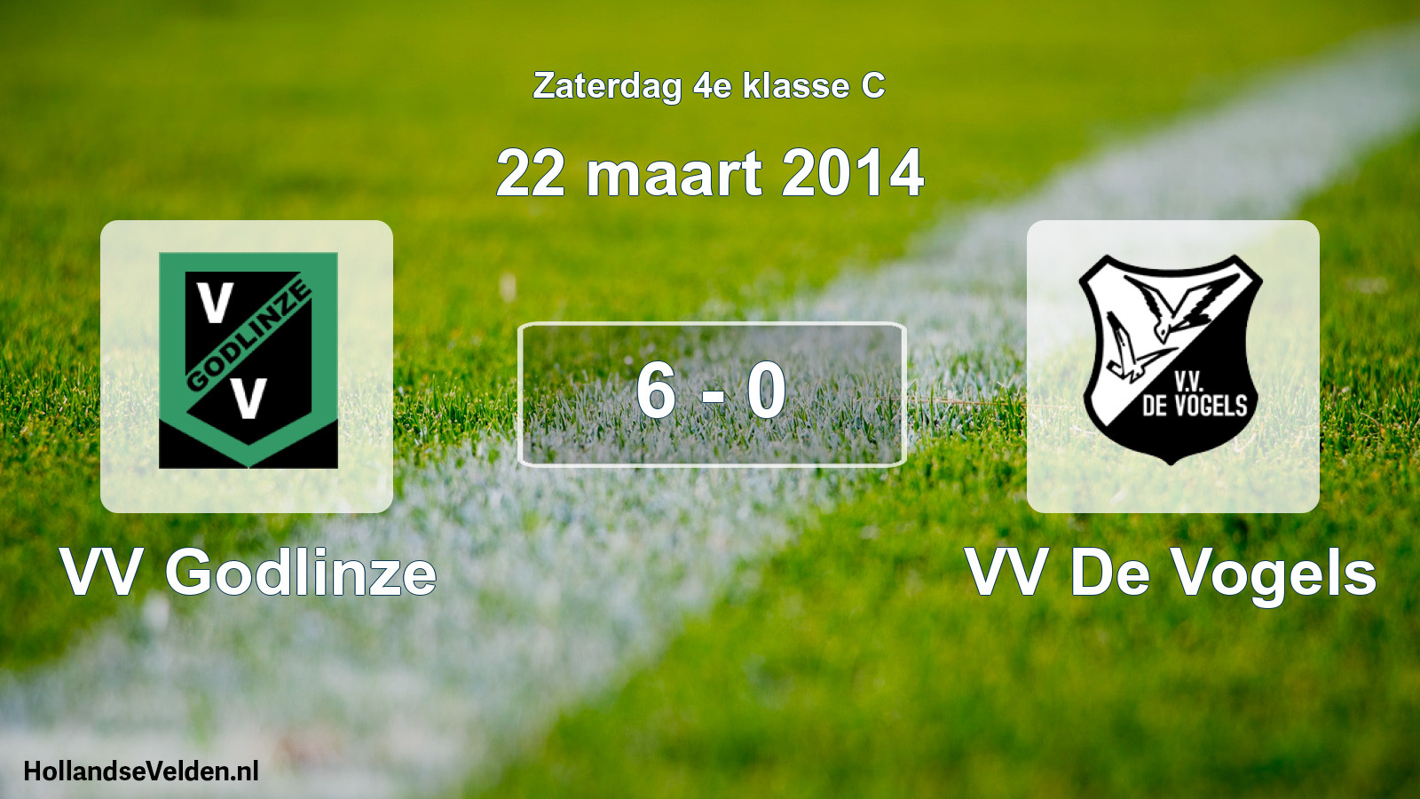 Total number of matches played: VV Godlinze - VV De Vogels 6 - 0 (22 March 2014)