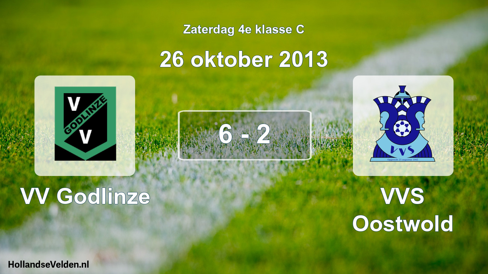 Total number of matches played: VV Godlinze - VVS Oostwold 6 - 2 (26 October 2013)