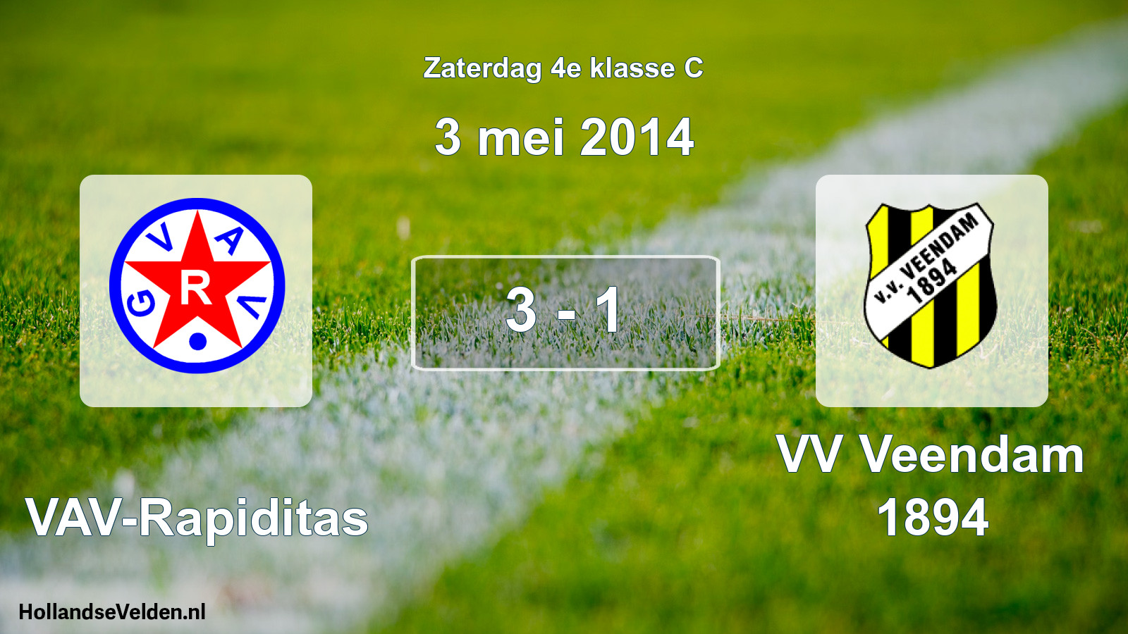 Total number of matches played: GVAV-Rapiditas - VV Veendam 1894 3 - 1 (3 May 2014)
