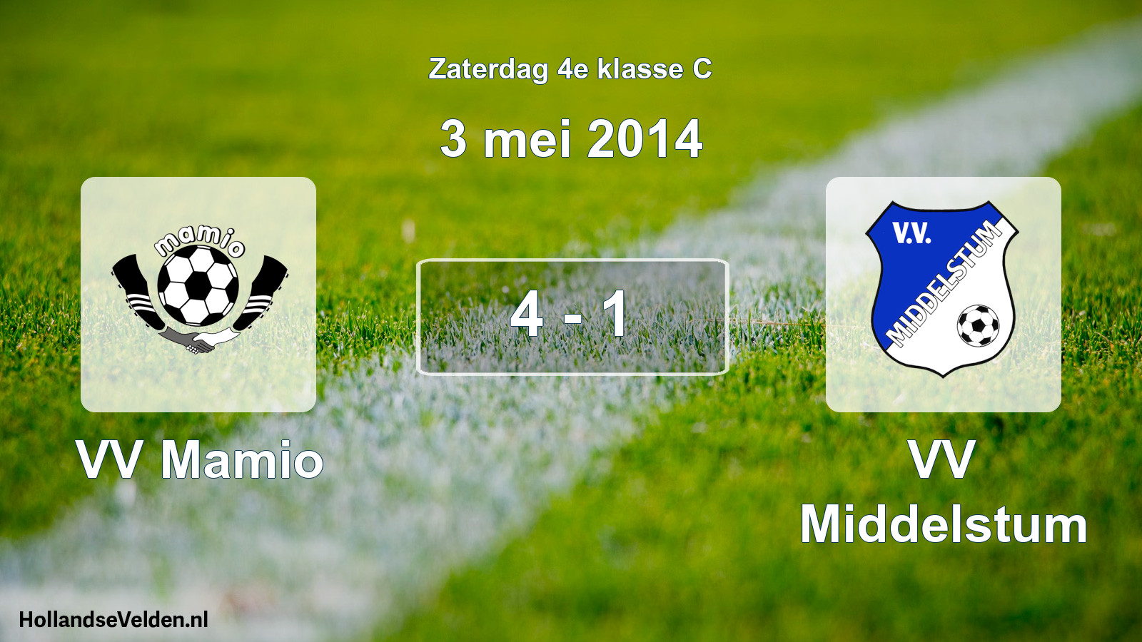 Total number of matches played: VV Mamio - VV Middelstum 4 - 1 (3 May 2014)