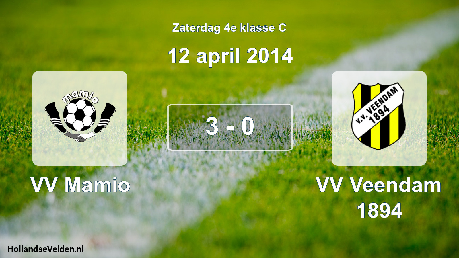 Total number of matches played: VV Mamio - VV Veendam 1894 3 - 0 (12 April 2014)