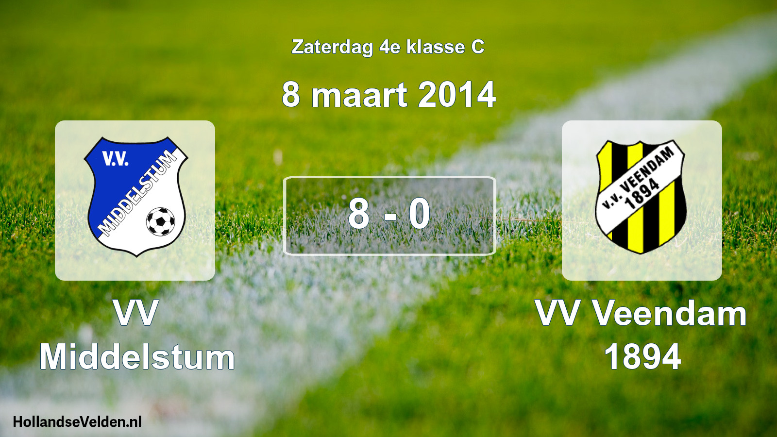 Total number of matches played: VV Middelstum - VV Veendam 1894 8 - 0 (8 March 2014)