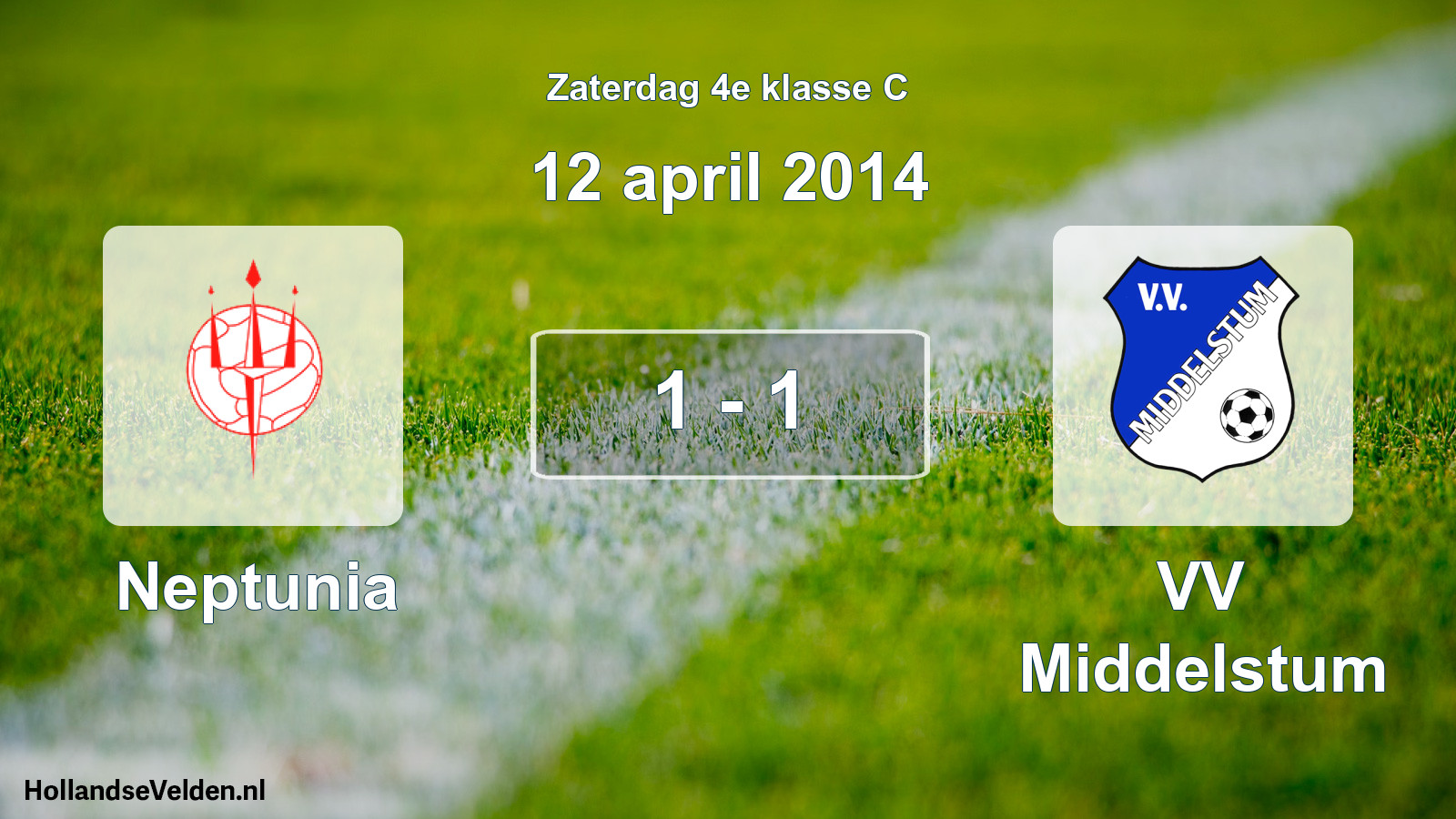 Total number of matches played: Neptunia - VV Middelstum 1 - 1 (12 April 2014)
