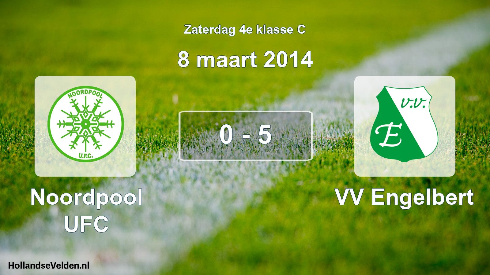 Total number of matches played: Noordpool UFC - VV Engelbert 0 - 5 (8 March 2014)
