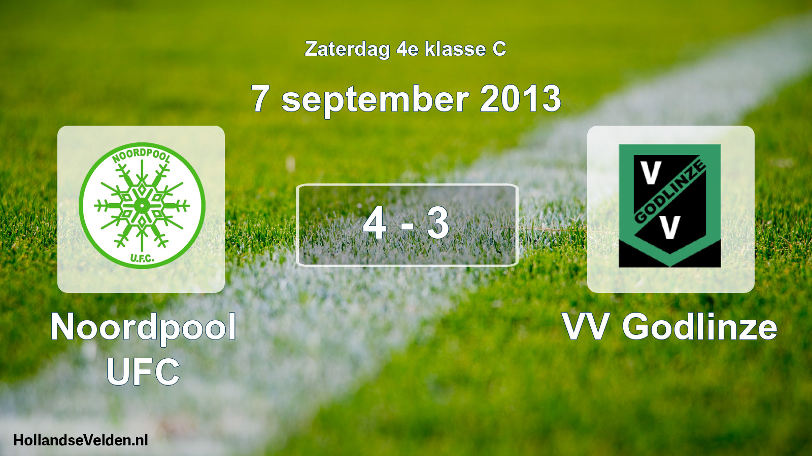 Total number of matches played: Noordpool UFC - VV Godlinze 4 - 3 (7 September 2013)