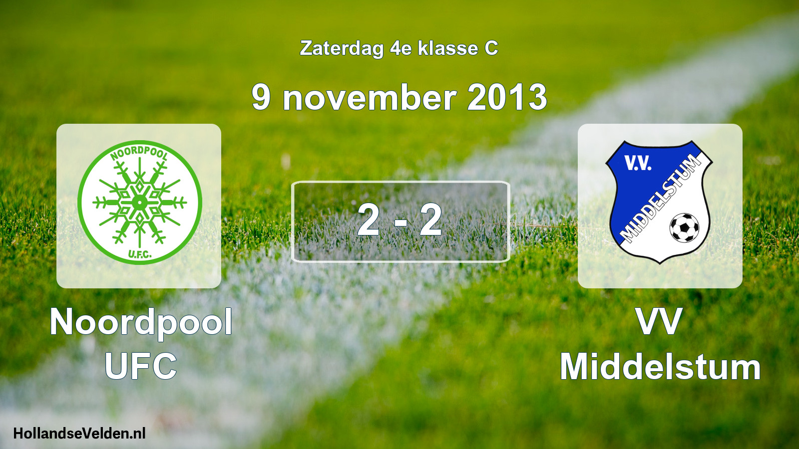 Total number of matches played: Noordpool UFC - VV Middelstum 2 - 2 (9 November 2013)