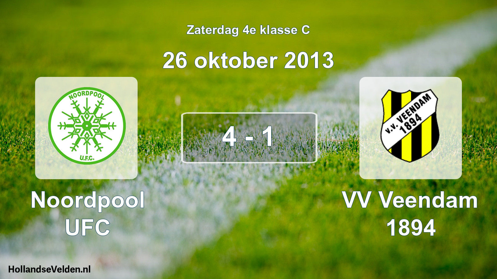 Total number of matches played: Noordpool UFC - VV Veendam 1894 4 - 1 (26 October 2013)