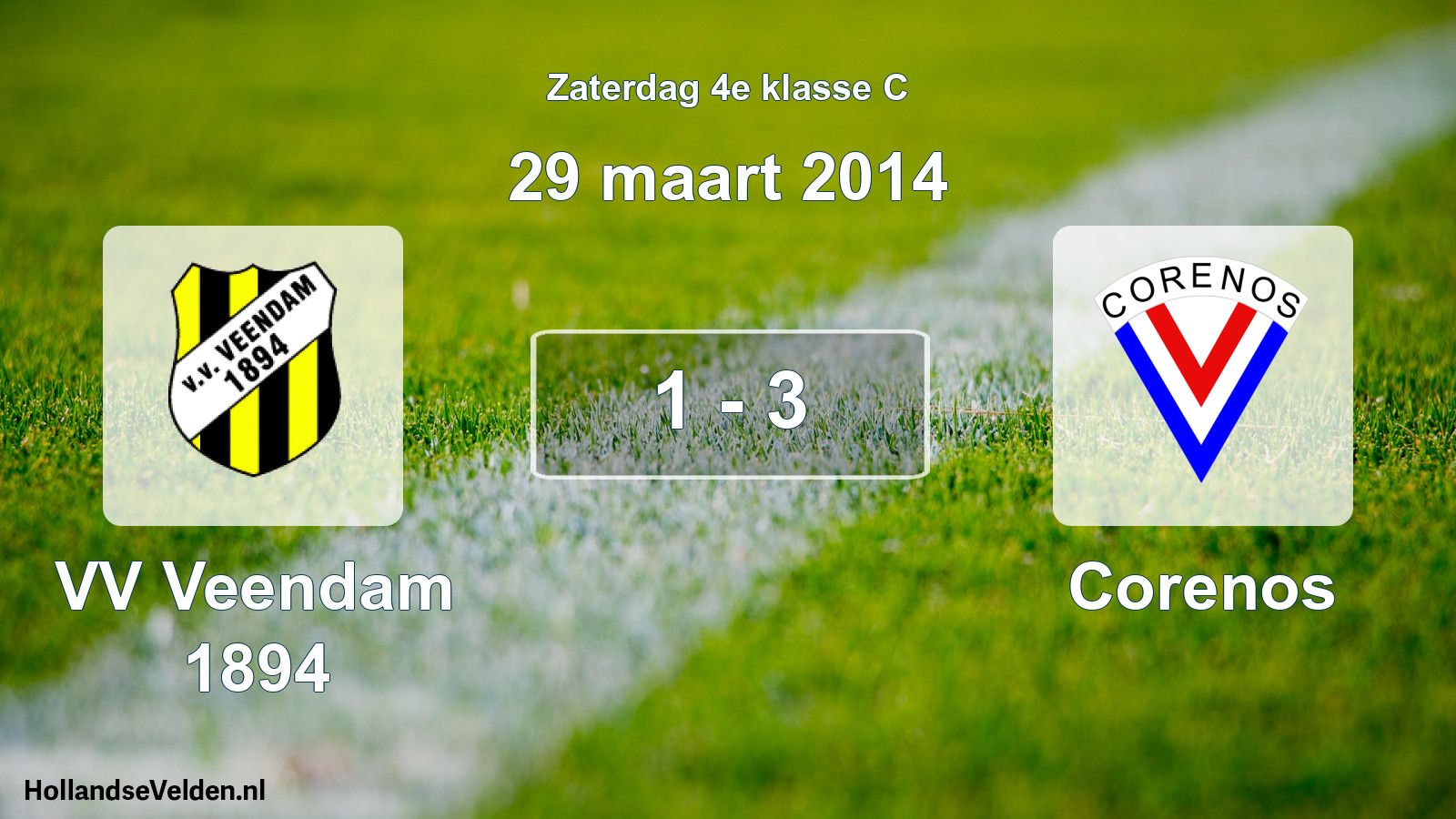 Total number of matches played: VV Veendam 1894 - Corenos 1 - 3 (29 March 2014)