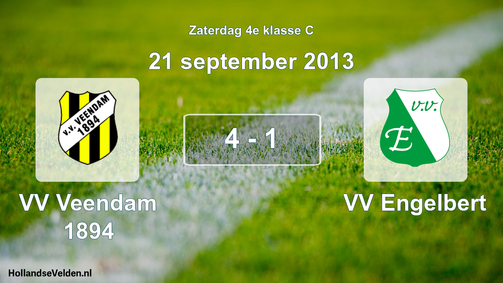 Total number of matches played: VV Veendam 1894 - VV Engelbert 4 - 1 (21 September 2013)