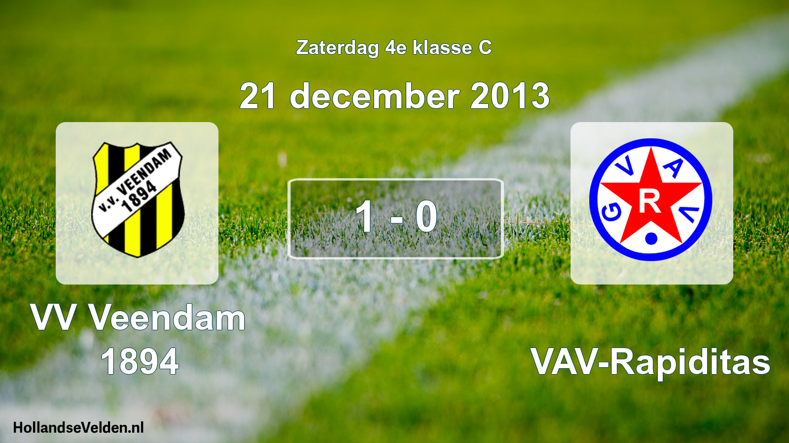 Total number of matches played: VV Veendam 1894 - GVAV-Rapiditas 1 - 0 (21 December 2013)