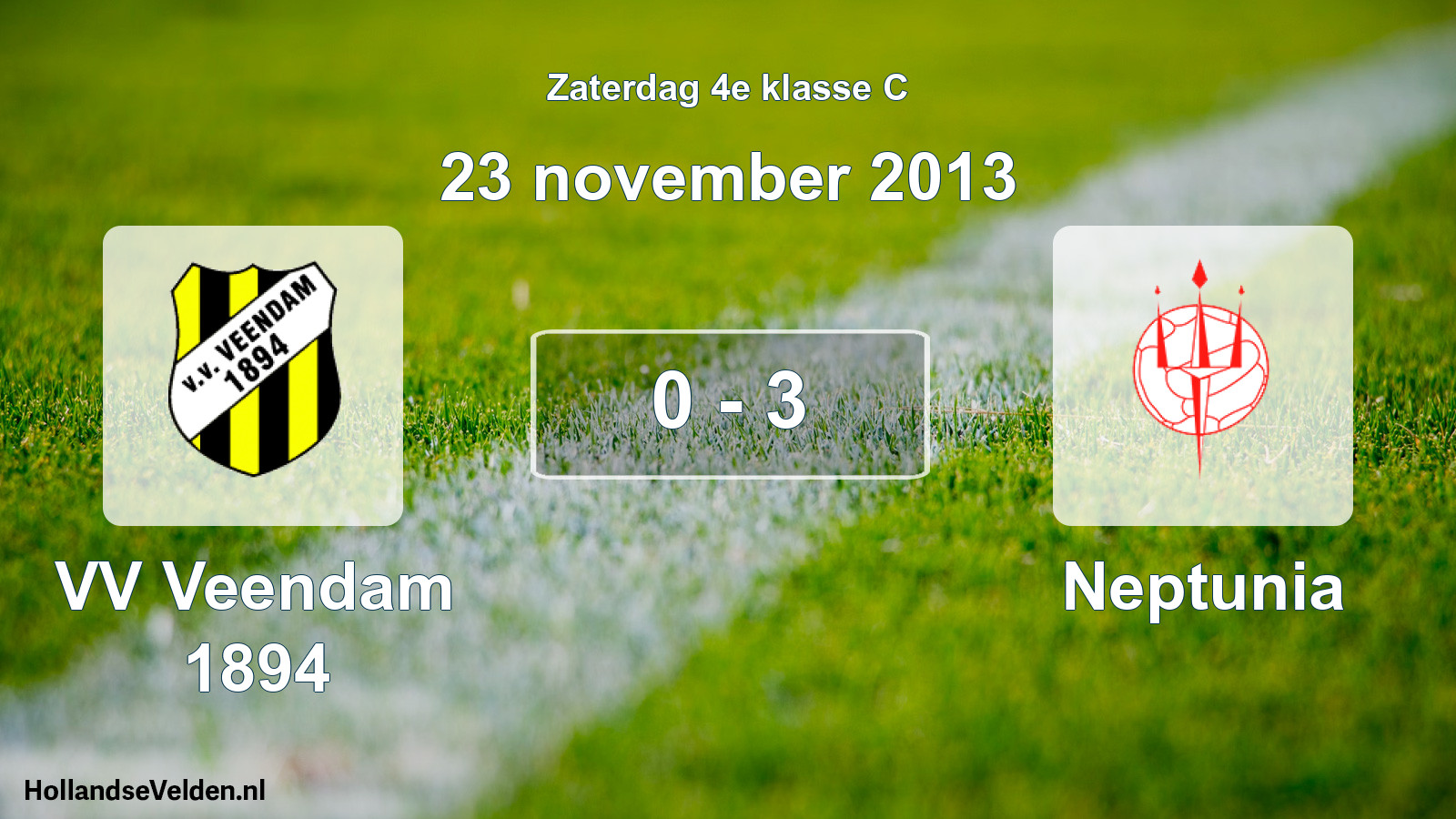 Total number of matches played: VV Veendam 1894 - Neptunia 0 - 3 (23 November 2013)