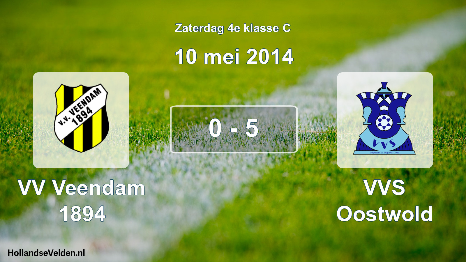 Total number of matches played: VV Veendam 1894 - VVS Oostwold 0 - 5 (10 May 2014)