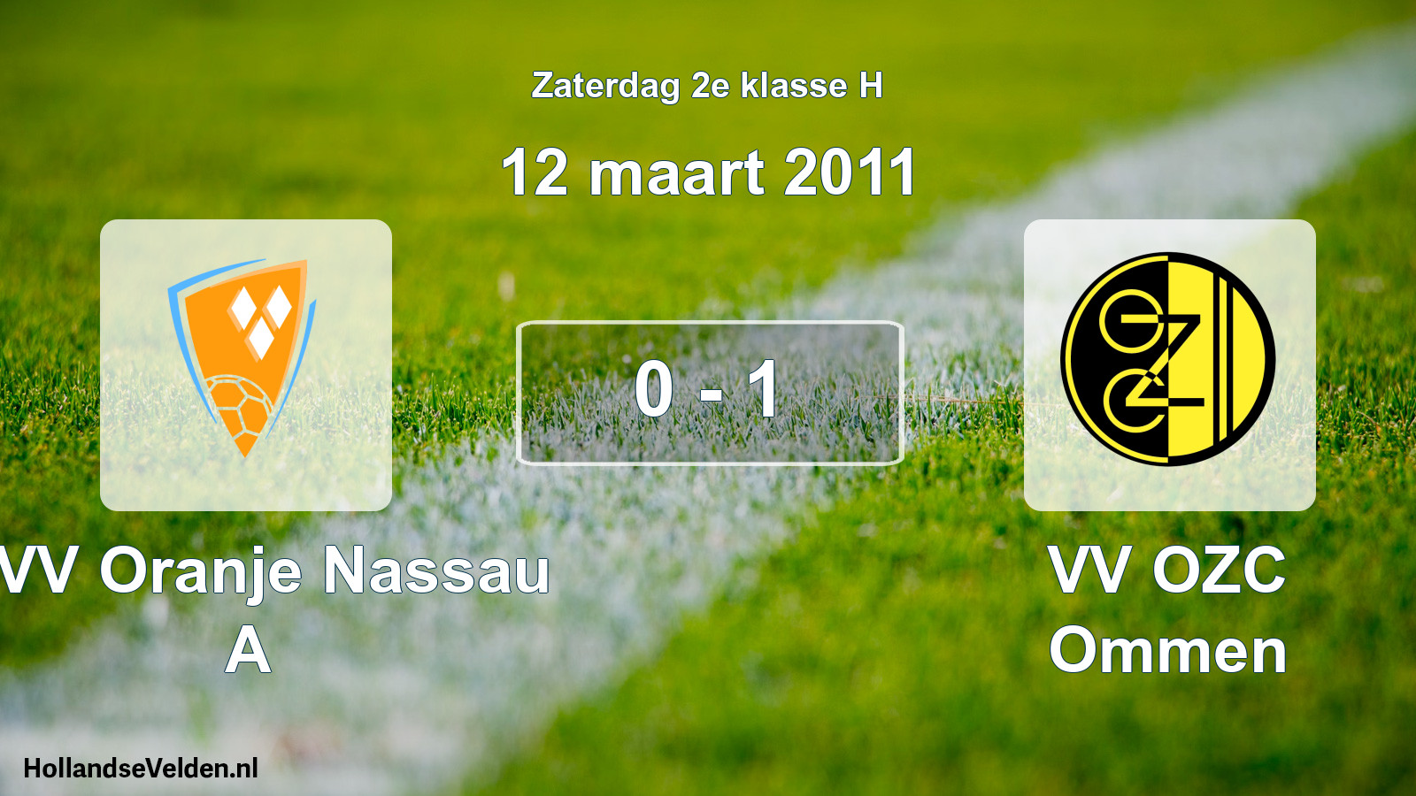 Total number of matches played: CVV Oranje Nassau A - VV OZC Ommen 0 - 1 (12 March 2011)
