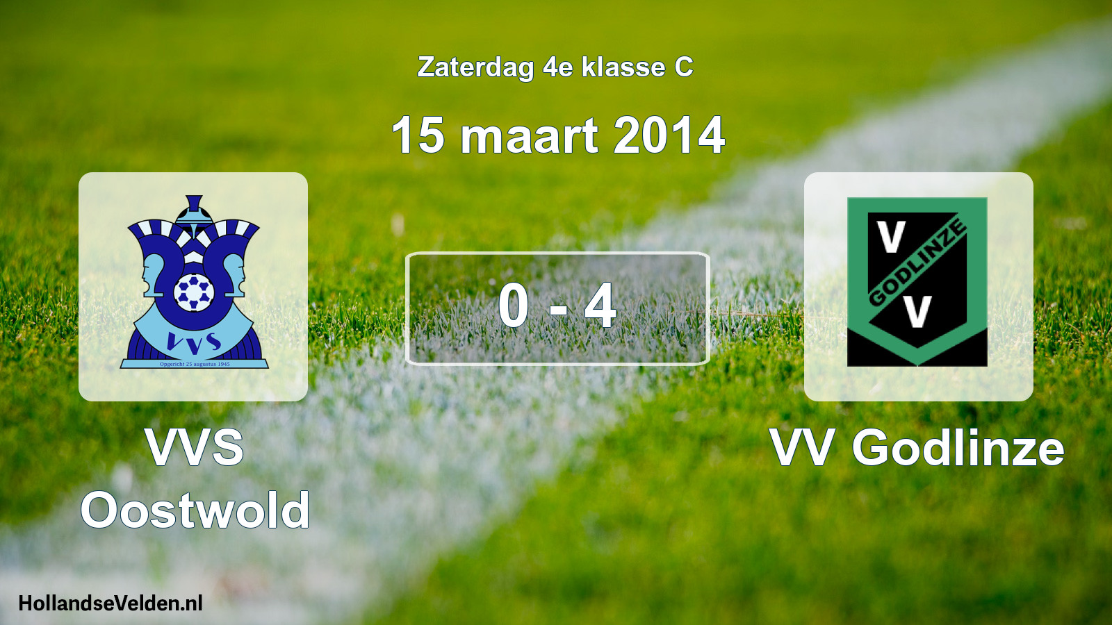 Total number of matches played: VVS Oostwold - VV Godlinze 0 - 4 (15 March 2014)
