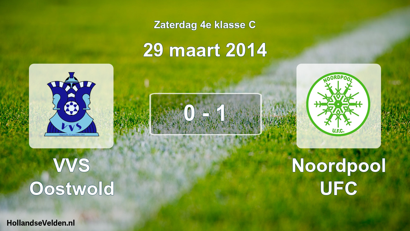 Total number of matches played: VVS Oostwold - Noordpool UFC 0 - 1 (29 March 2014)