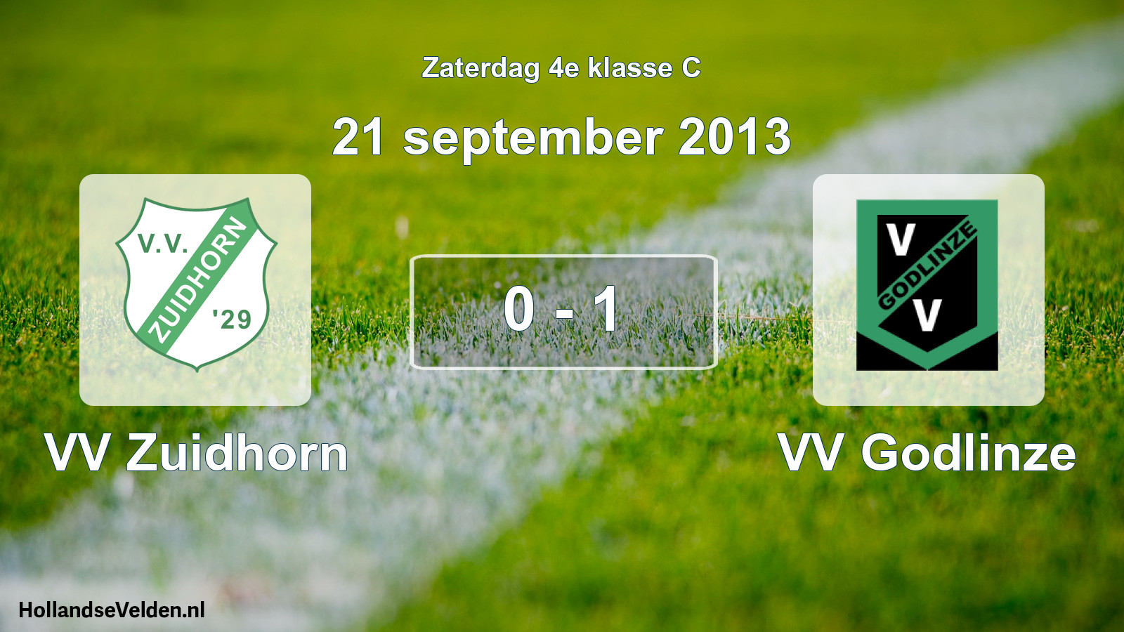 Total number of matches played: VV Zuidhorn - VV Godlinze 0 - 1 (21 September 2013)