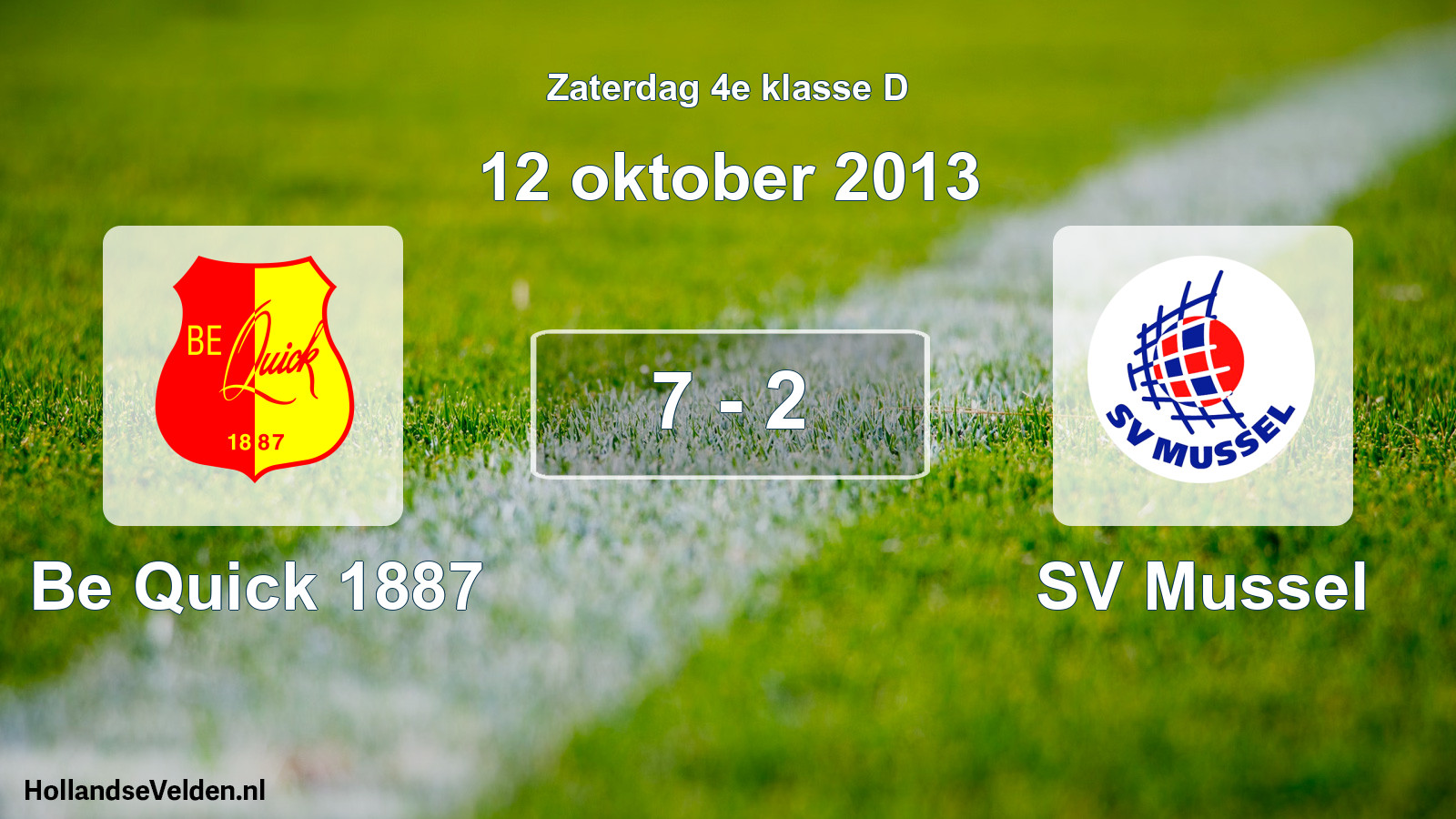 Total number of matches played: Be Quick 1887 - SV Mussel 7 - 2 (12 October 2013)