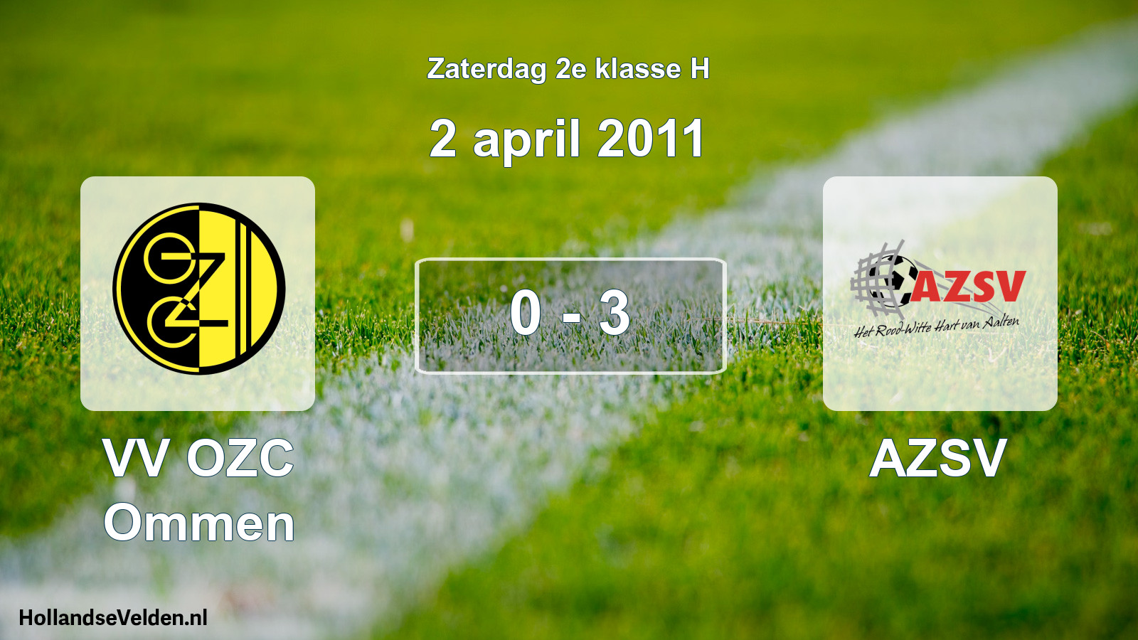 Total number of matches played: VV OZC Ommen - AZSV 0 - 3 (2 April 2011)