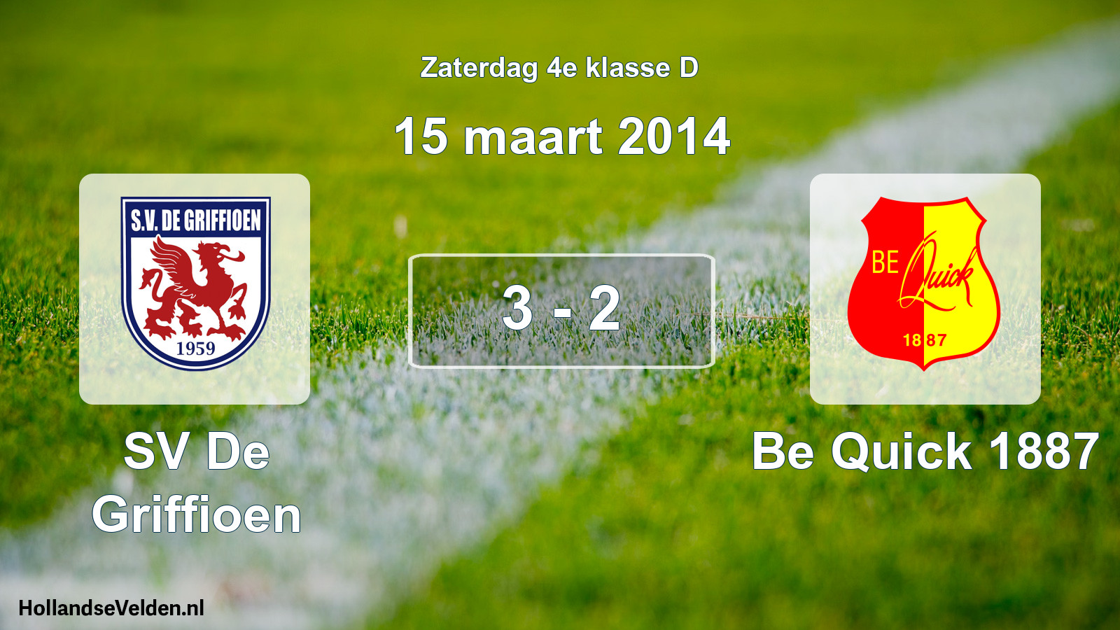 Total number of matches played: SV De Griffioen - Be Quick 1887 3 - 2 (15 March 2014)