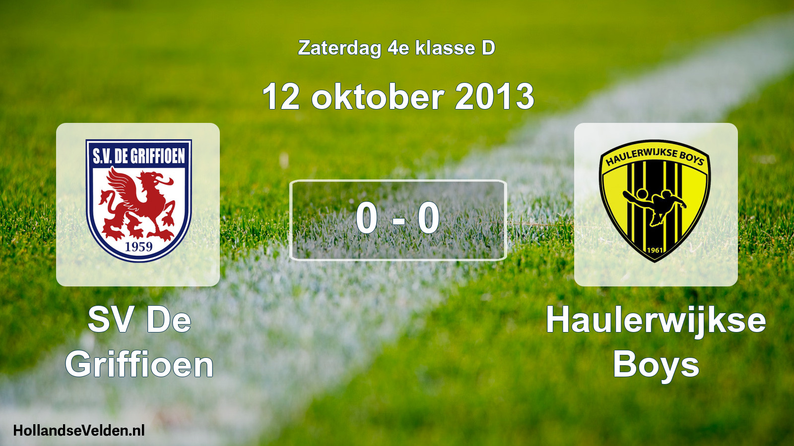 Total number of matches played: SV De Griffioen - Haulerwijkse Boys 0 - 0 (12 October 2013)