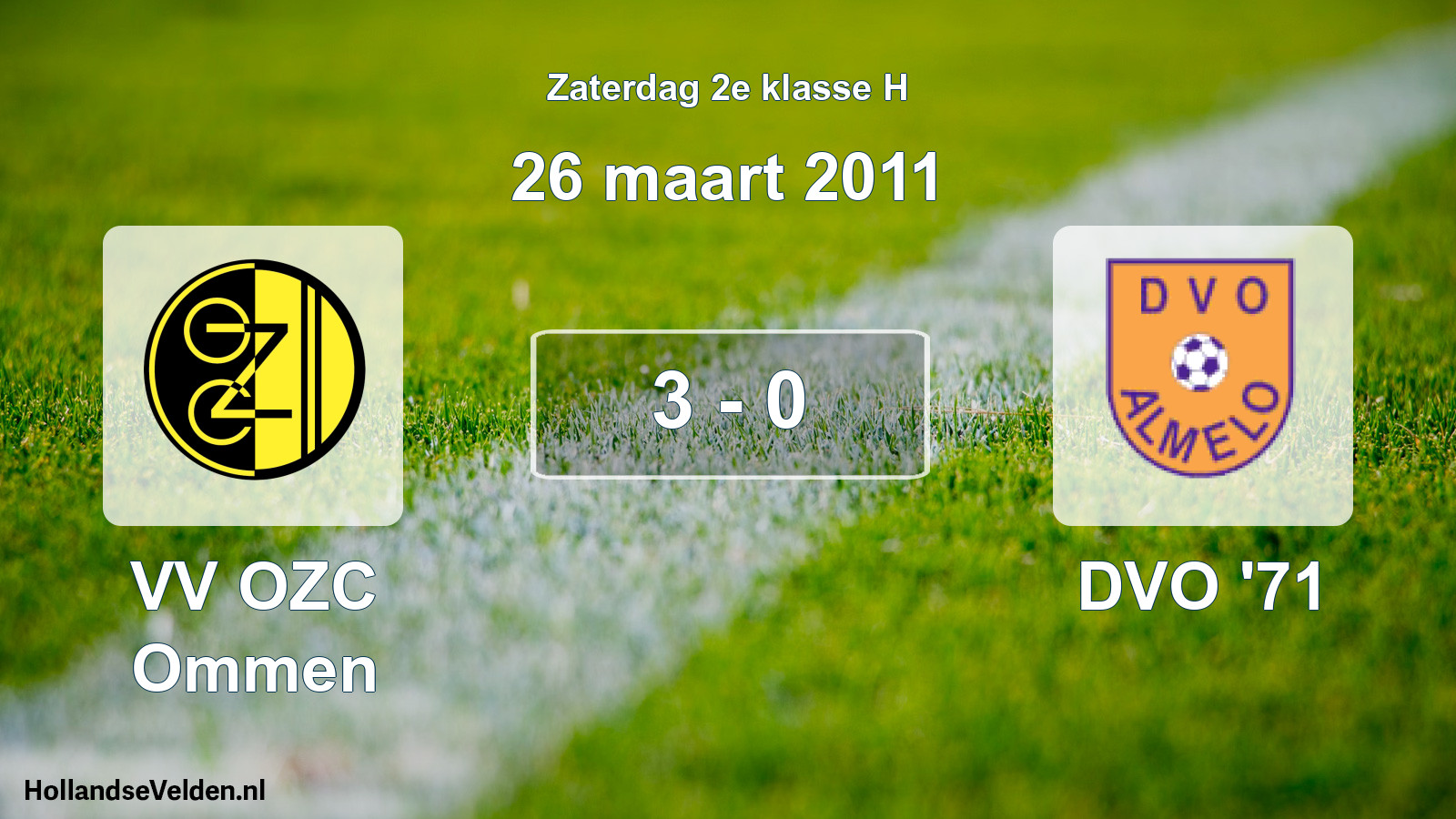 Total number of matches played: VV OZC Ommen - DVO '71 3 - 0 (26 March 2011)
