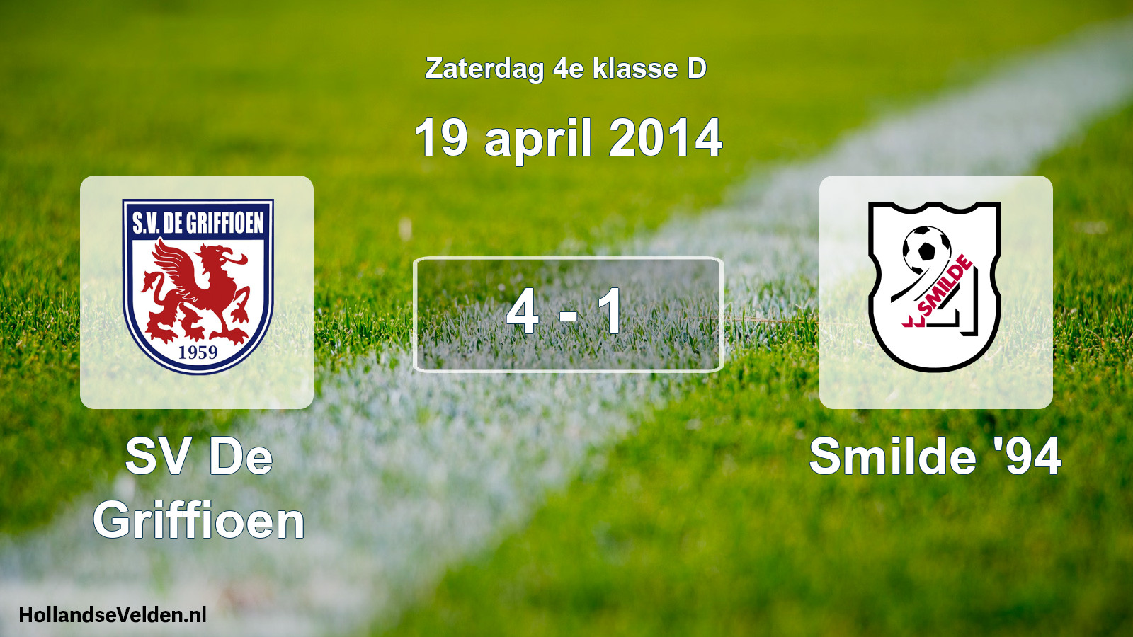 Total number of matches played: SV De Griffioen - Smilde '94 4 - 1 (19 April 2014)