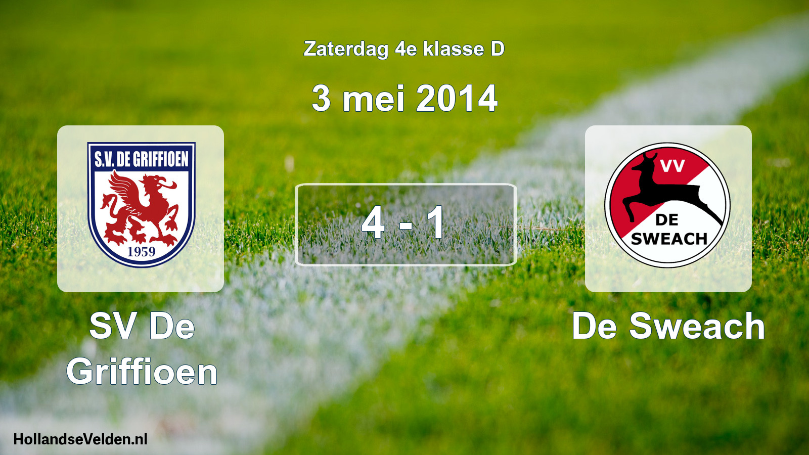 Total number of matches played: SV De Griffioen - De Sweach 4 - 1 (3 May 2014)