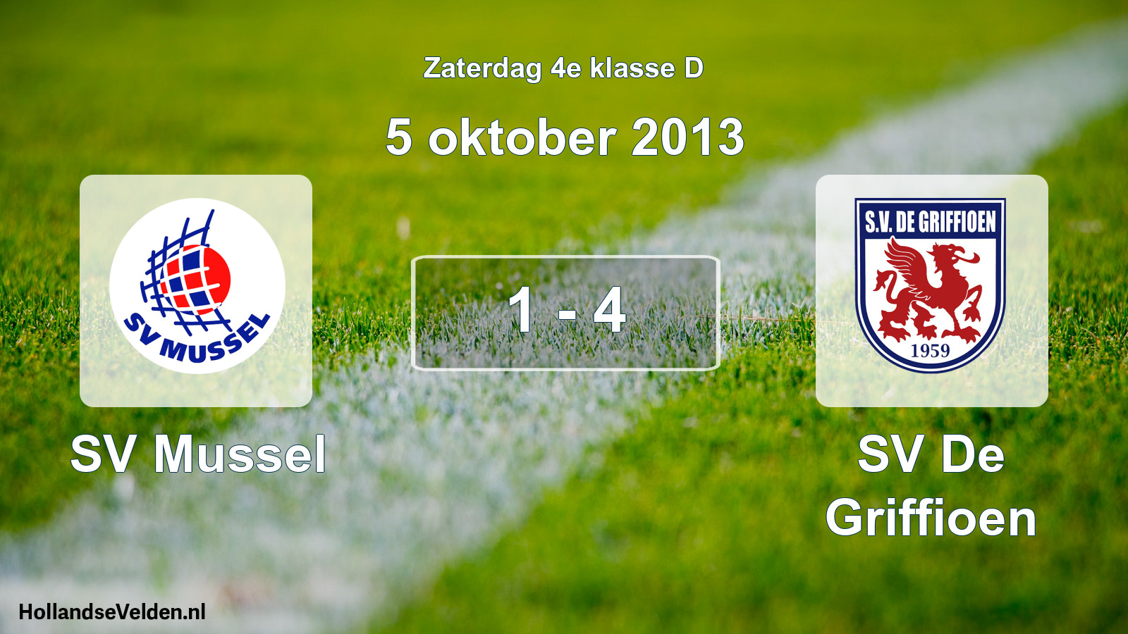 Total number of matches played: SV Mussel - SV De Griffioen 1 - 4 (5 October 2013)