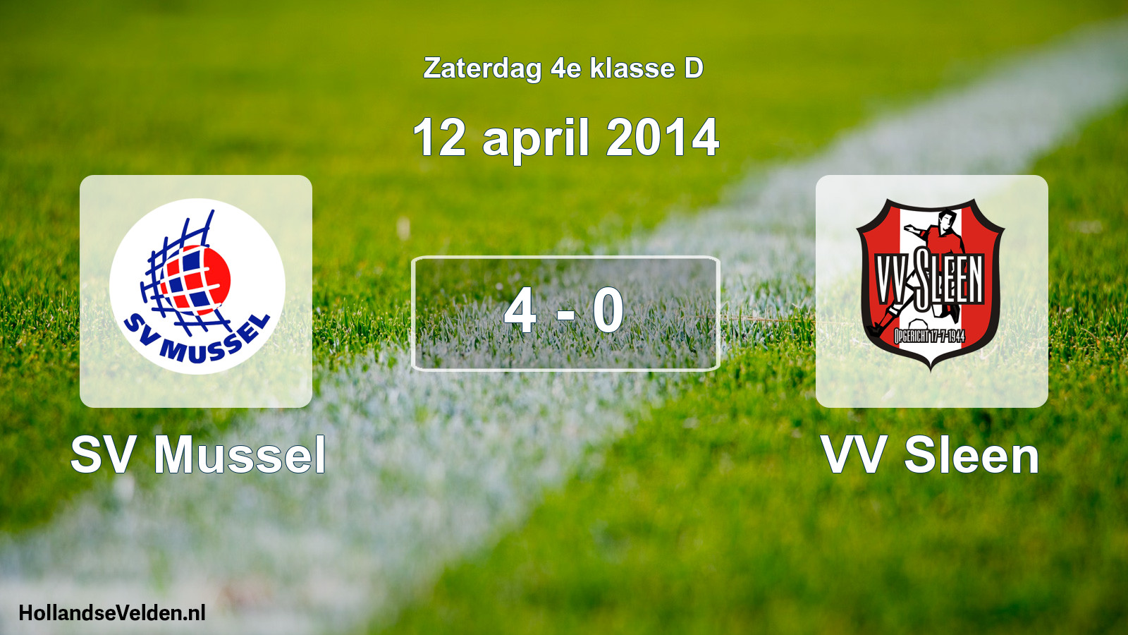Total number of matches played: SV Mussel - VV Sleen 4 - 0 (12 April 2014)