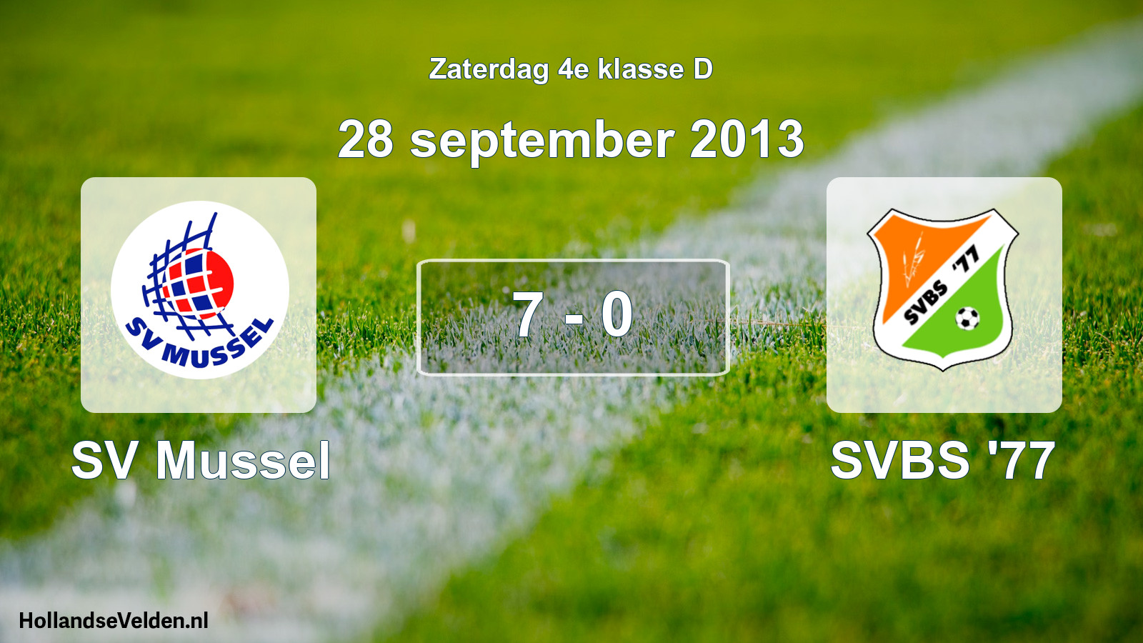 Total number of matches played: SV Mussel - SVBS '77 7 - 0 (28 September 2013)
