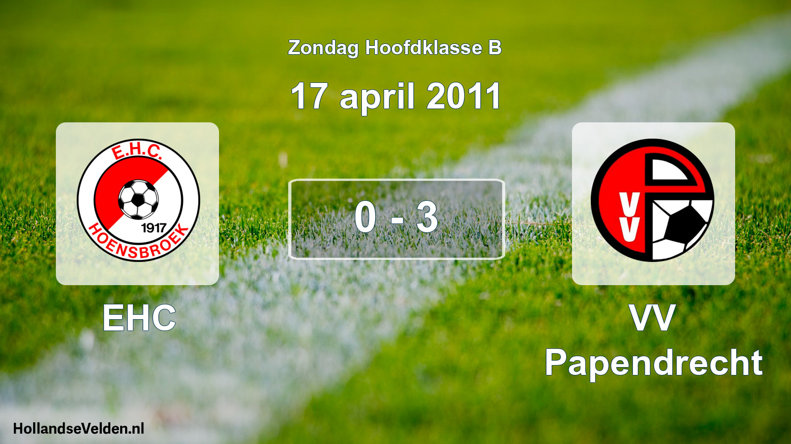 Total number of matches played: EHC - VV Papendrecht 0 - 3 (17 April 2011)
