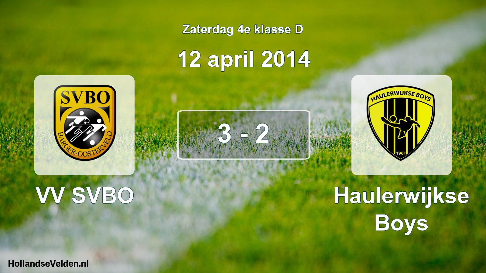 Total number of matches played: VV SVBO - Haulerwijkse Boys 3 - 2 (12 April 2014)