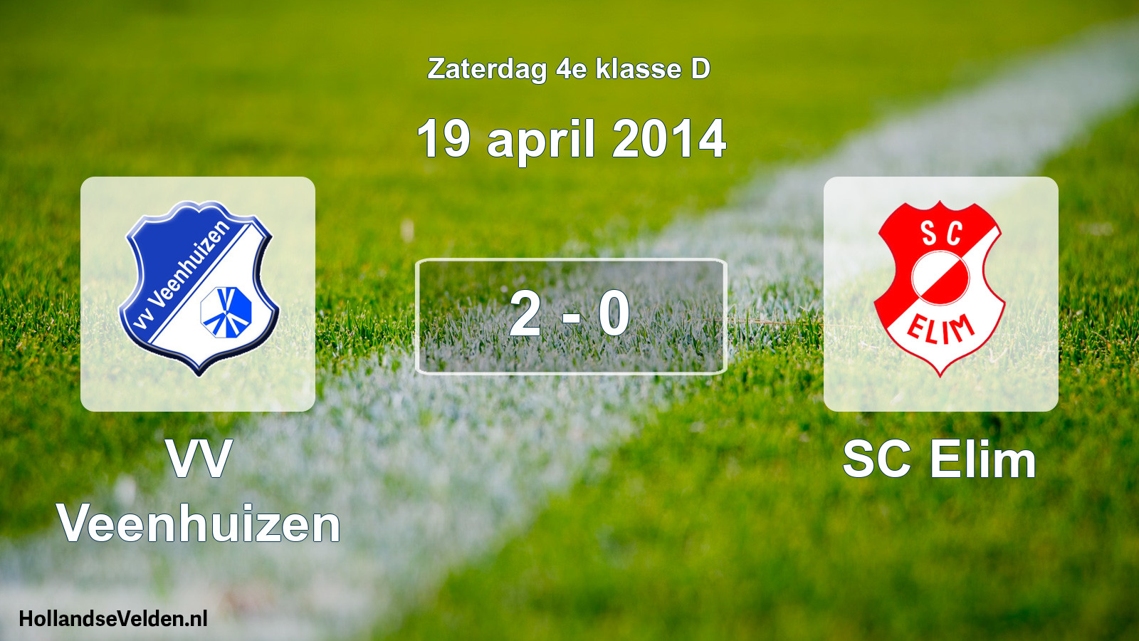Total number of matches played: VV Veenhuizen - SC Elim 2 - 0 (19 April 2014)