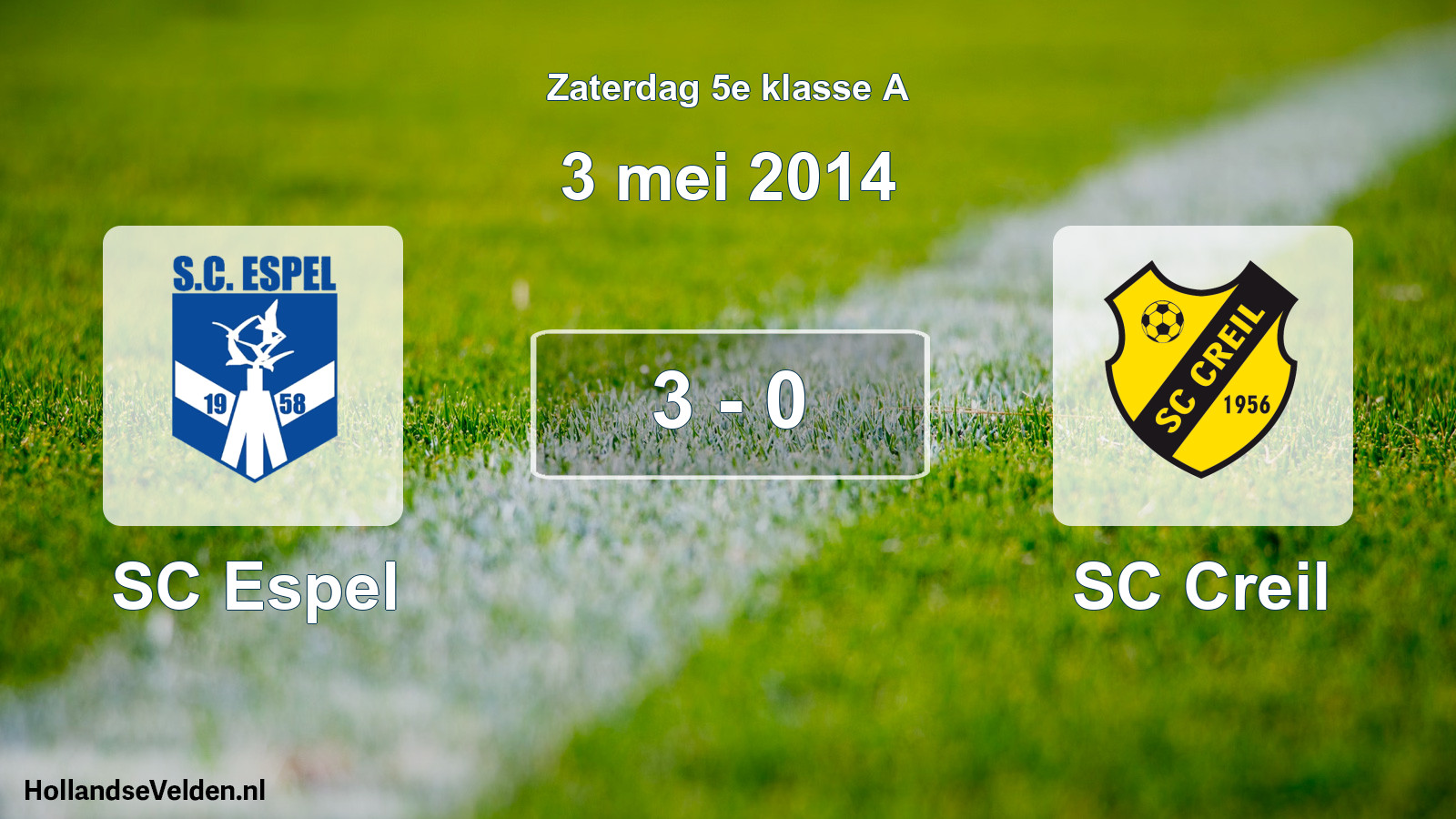 Total number of matches played: SC Espel - SC Creil 3 - 0 (3 May 2014)