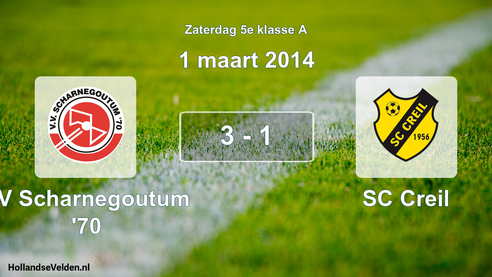 Total number of matches played: VV Scharnegoutum '70 - SC Creil 3 - 1 (1 March 2014)