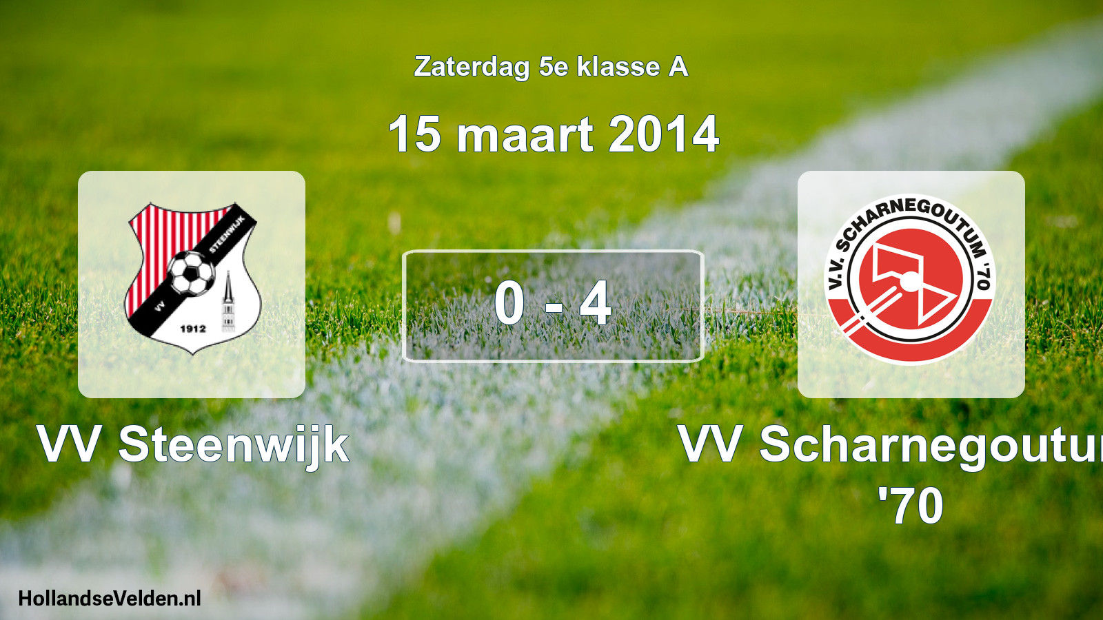 Total number of matches played: VV Steenwijk - VV Scharnegoutum '70 0 - 4 (15 March 2014)