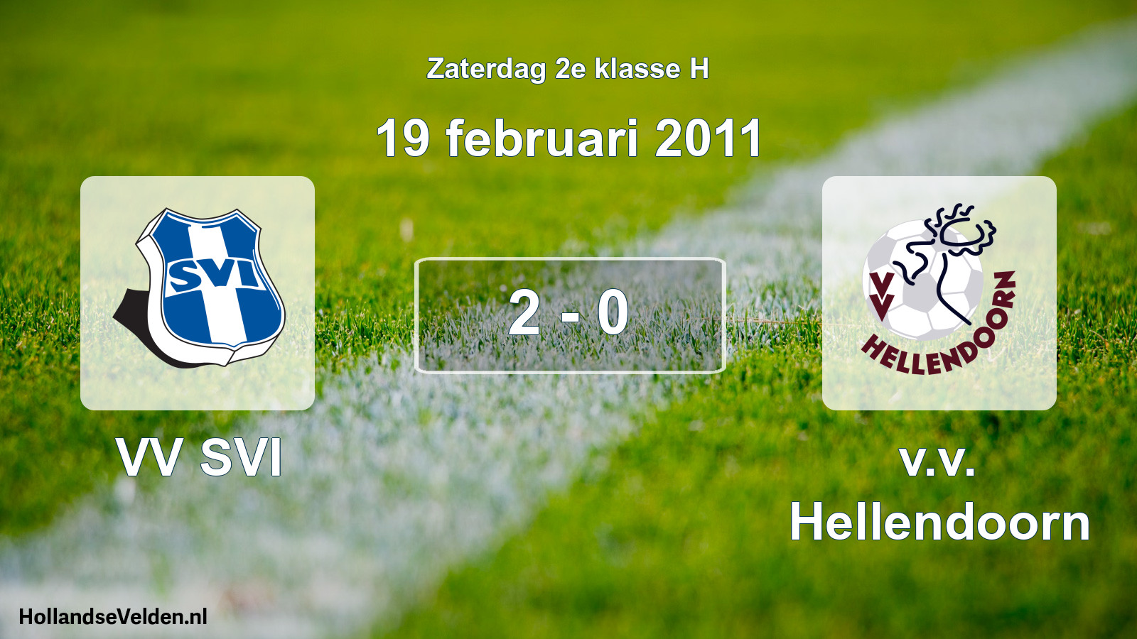 Total number of matches played: VV SVI - v.v. Hellendoorn 2 - 0 (19 February 2011)
