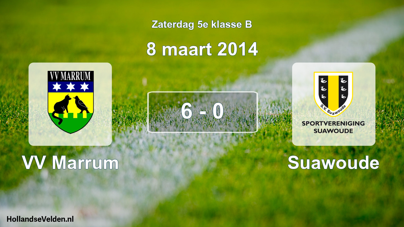 Total number of matches played: VV Marrum - Suawoude 6 - 0 (8 March 2014)