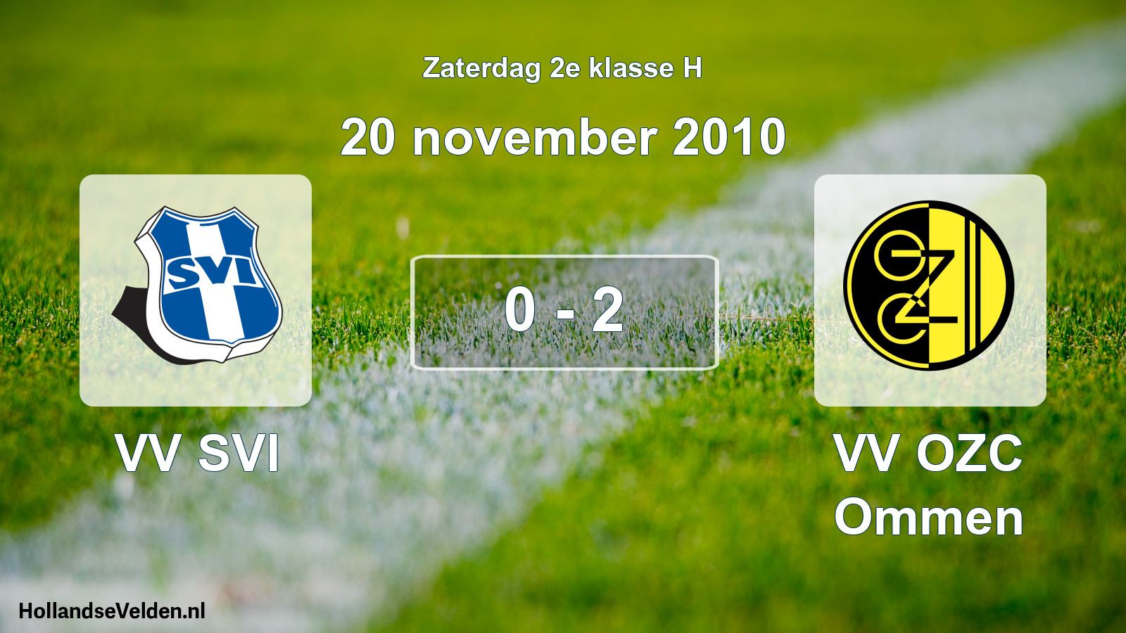 Total number of matches played: VV SVI - VV OZC Ommen 0 - 2 (20 November 2010)