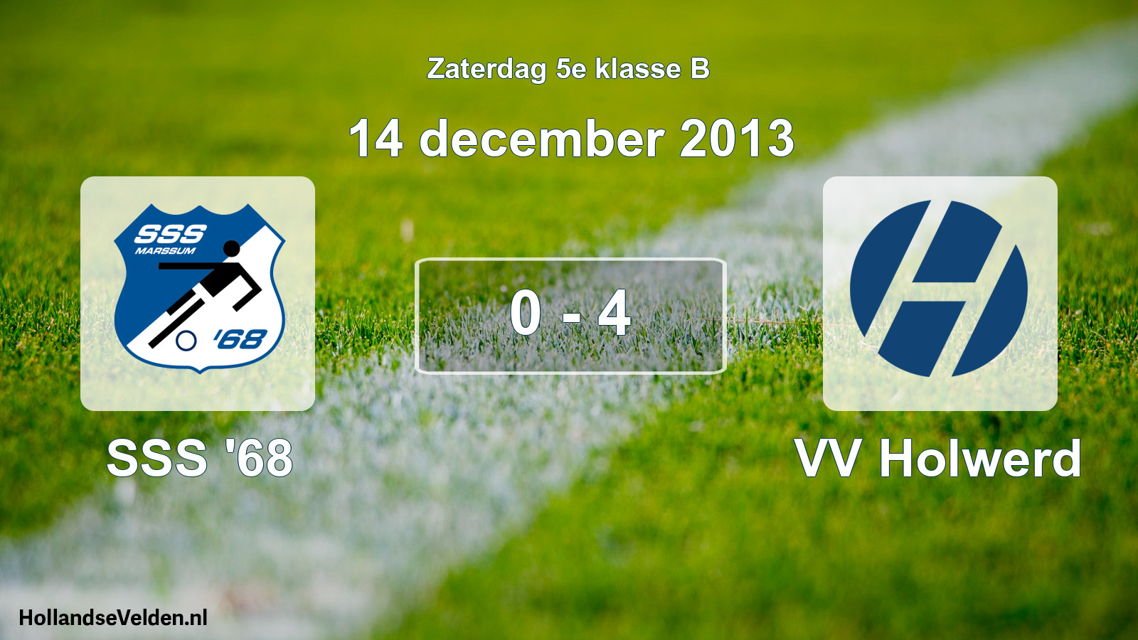 Total number of matches played: SSS '68 - VV Holwerd 0 - 4 (14 December 2013)