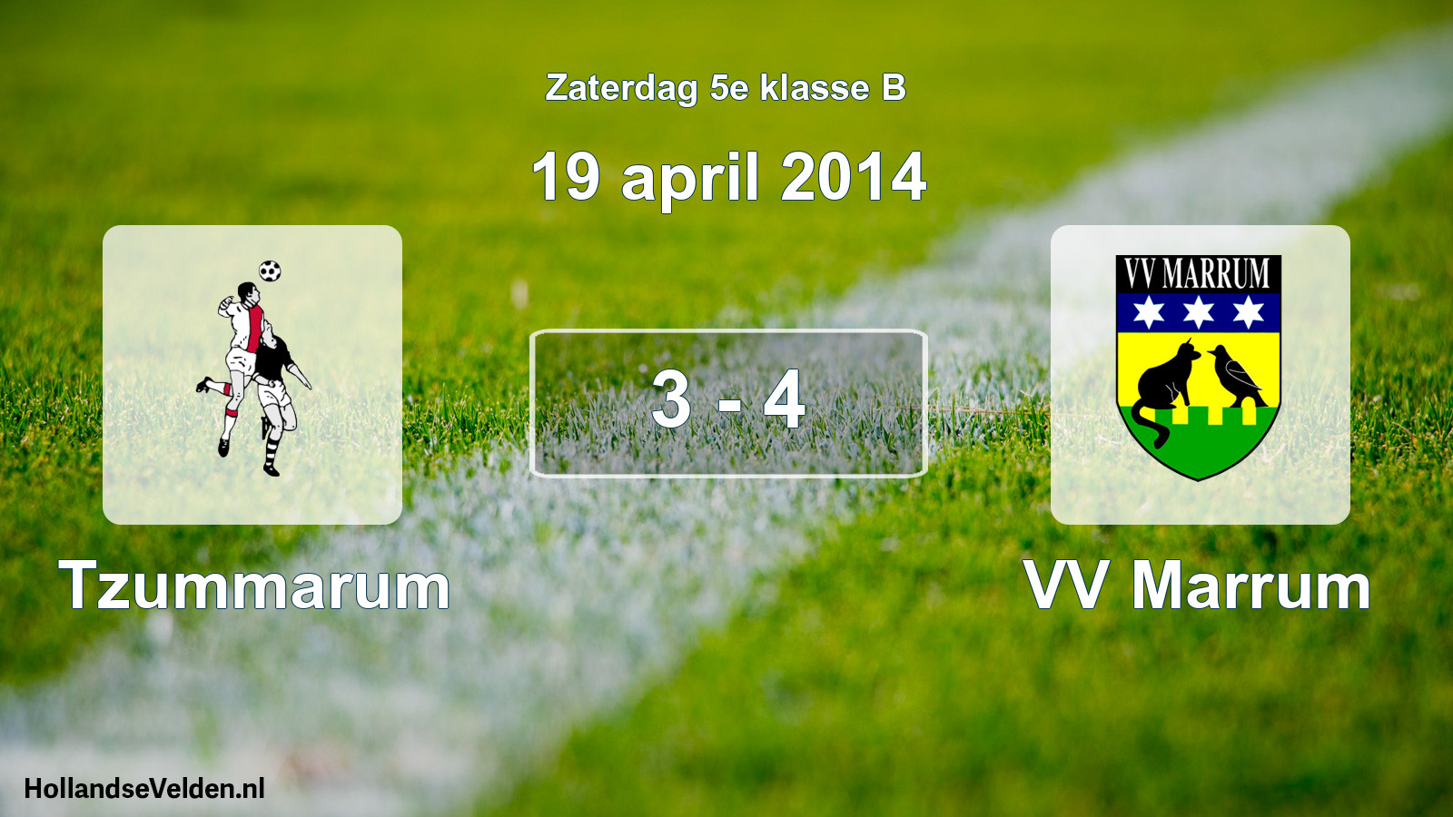 Total number of matches played: Tzummarum - VV Marrum 3 - 4 (19 April 2014)