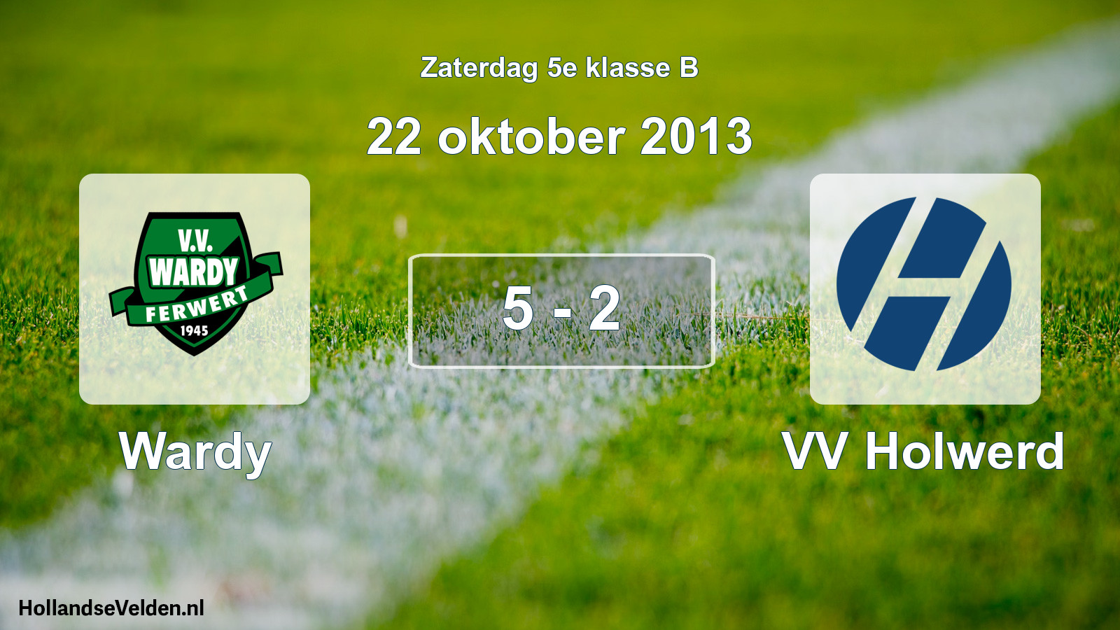 Total number of matches played: Wardy - VV Holwerd 5 - 2 (22 October 2013)
