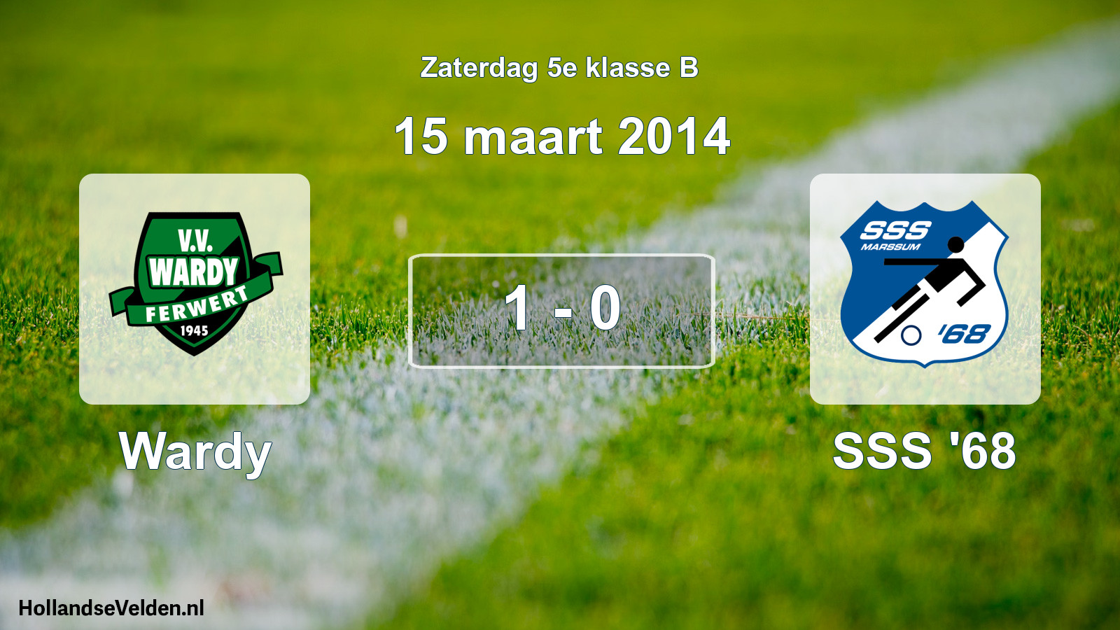 Total number of matches played: Wardy - SSS '68 1 - 0 (15 March 2014)