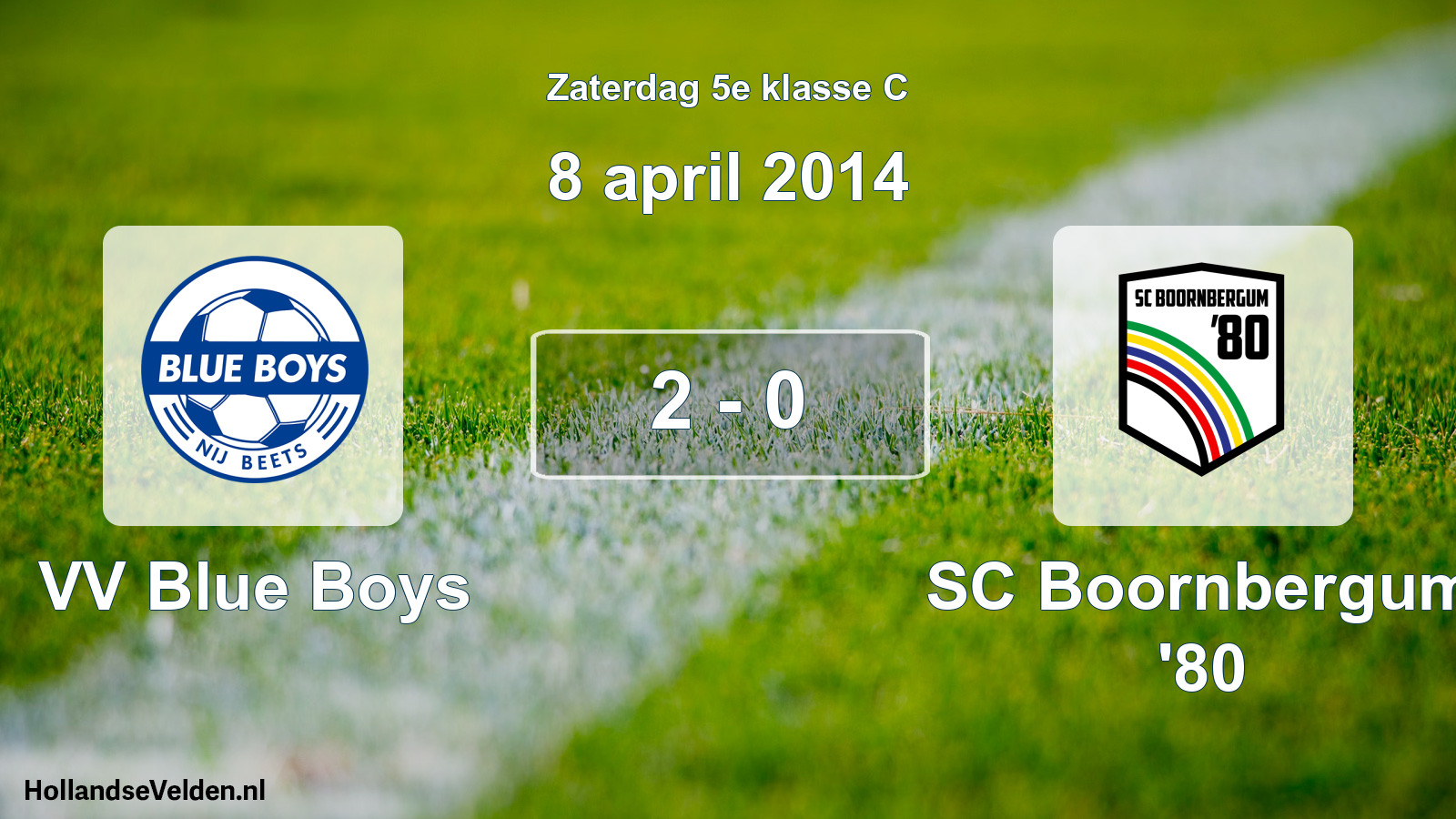 Total number of matches played: VV Blue Boys - SC Boornbergum '80 2 - 0 (8 April 2014)